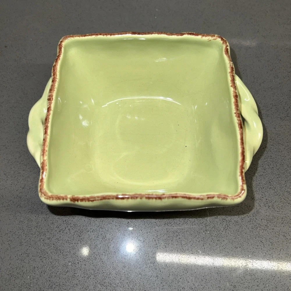 Park Designs Village Small Square Ruffled Baking Dish w/ Twisted Handles